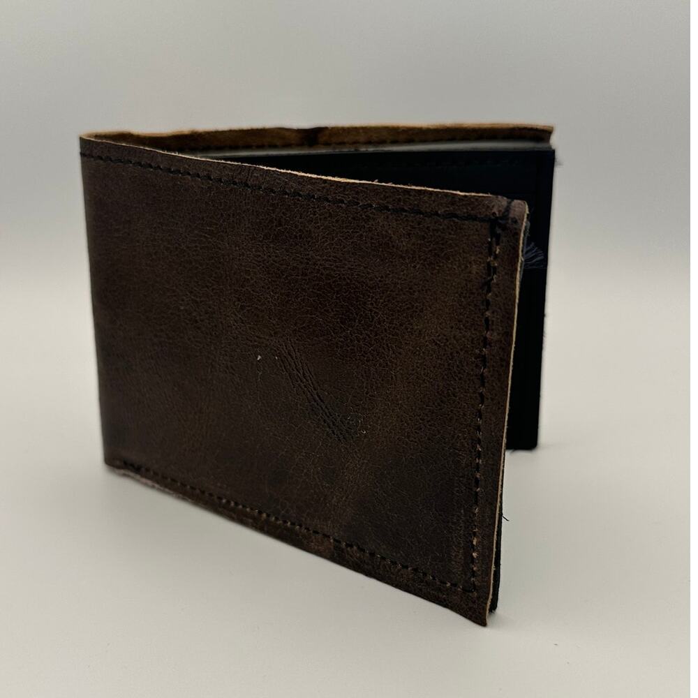 Handmade Oaxacan Dark Brown Leather Wallet – 100% Genuine Bifold Artisan Craft
